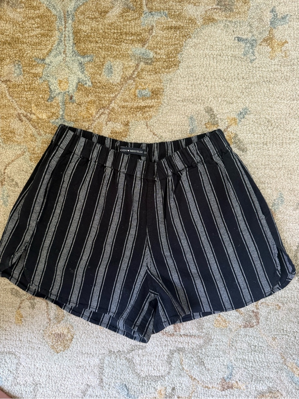 Brandy Melville Black and White Striped Bermuda Shorts